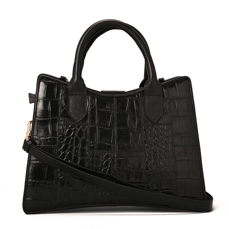 Black Structured Bag with Chain