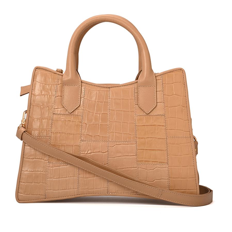 Structured Leather Bag with Chain