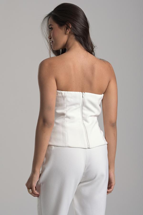 CORSET WITH POINTED NECKLINE