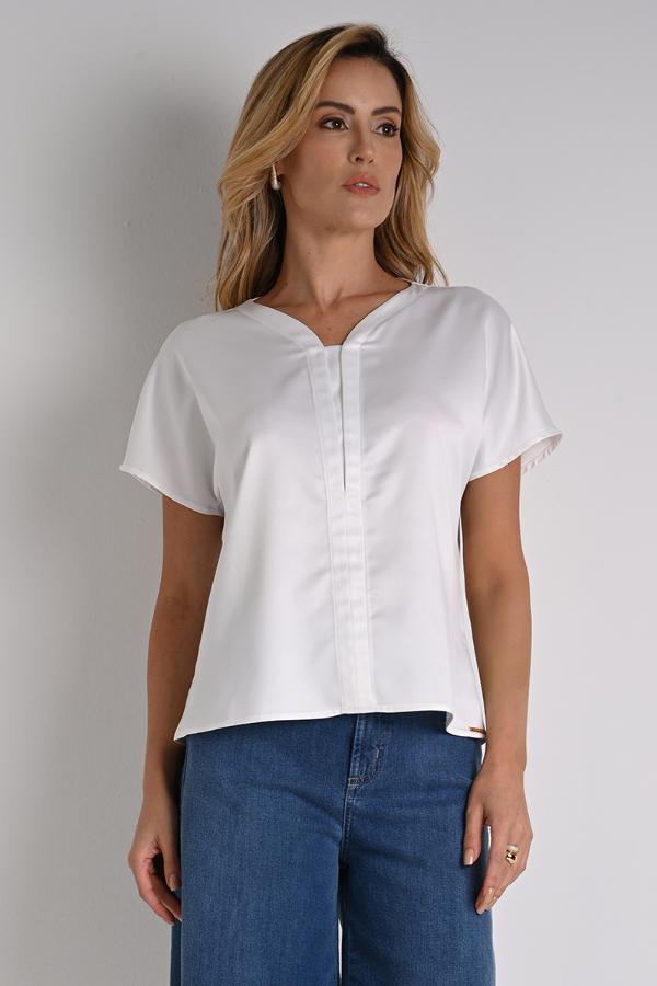 CREPE BLOUSE WITH DISTINCTIVE NECKLINE