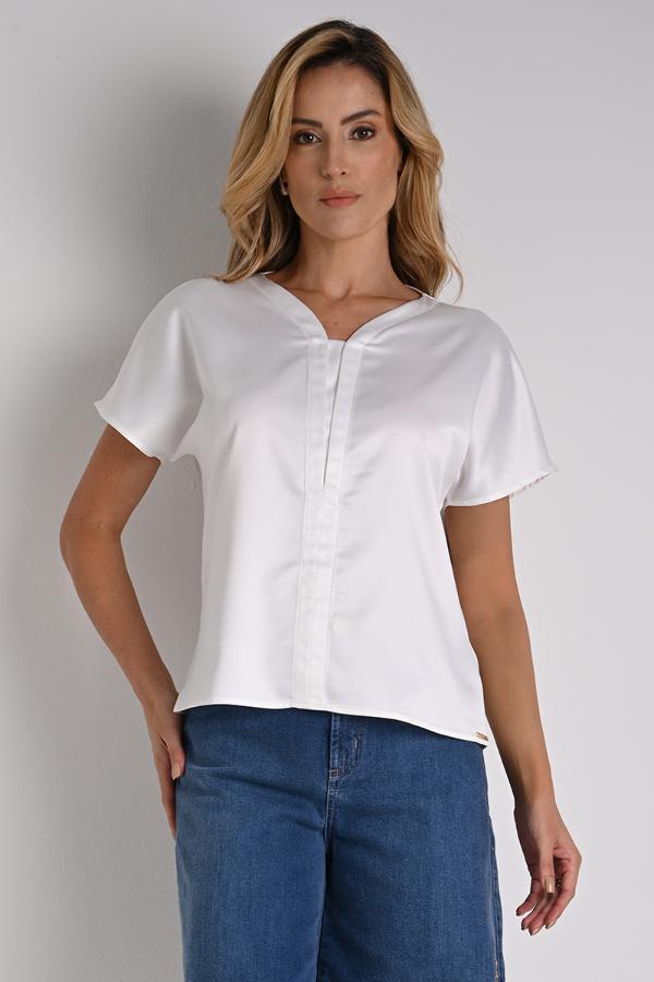 CREPE BLOUSE WITH DISTINCTIVE NECKLINE