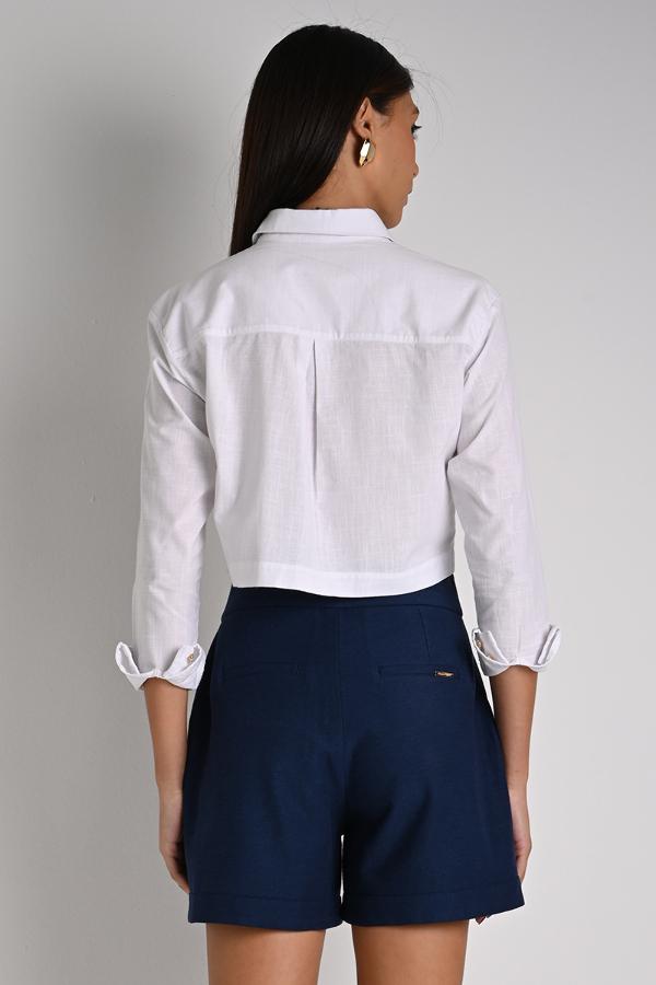 CROPPED SHIRT WITH MAXI POCKETS