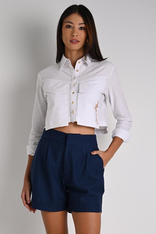 CROPPED SHIRT WITH MAXI POCKETS