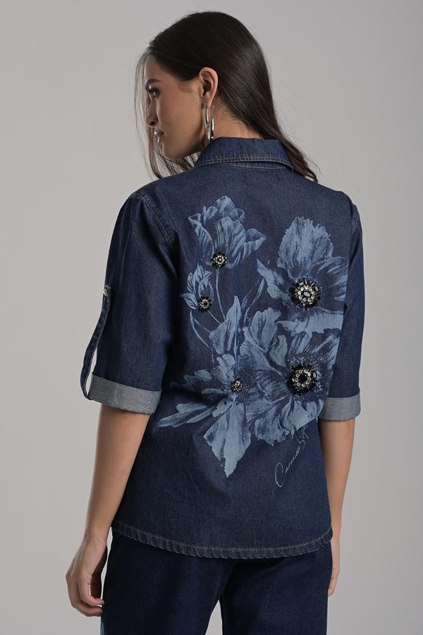 FLOWER JEANS SHIRT