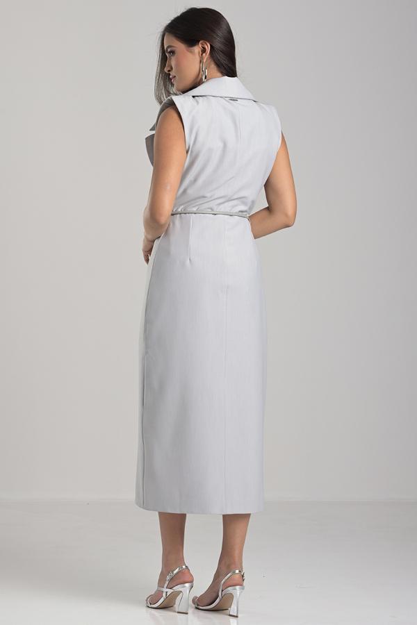 Maxi Vest with Natural Leather Belt