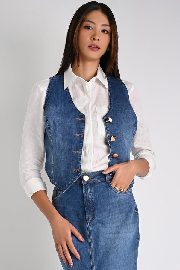 Denim Elegance Vest