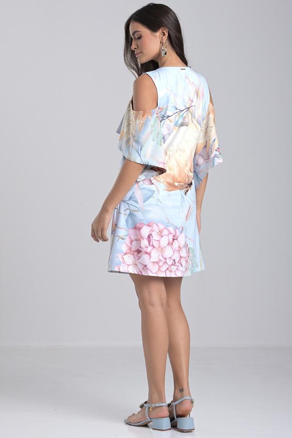 Printed Dress with Ruffle