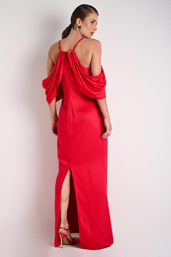 LONG DRESS WITH FLOWER APPLIQUE