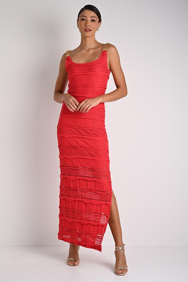 MIDI SHEATH DRESS MESH EFFECT