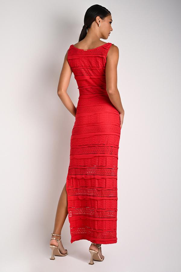 MIDI SHEATH DRESS MESH EFFECT