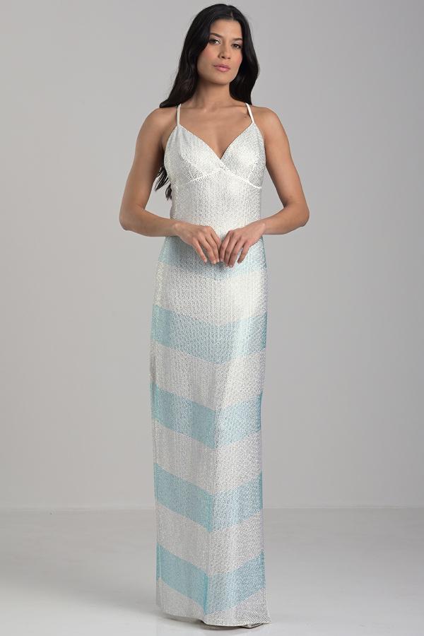 DEEP NECKLINE SHINE DRESS