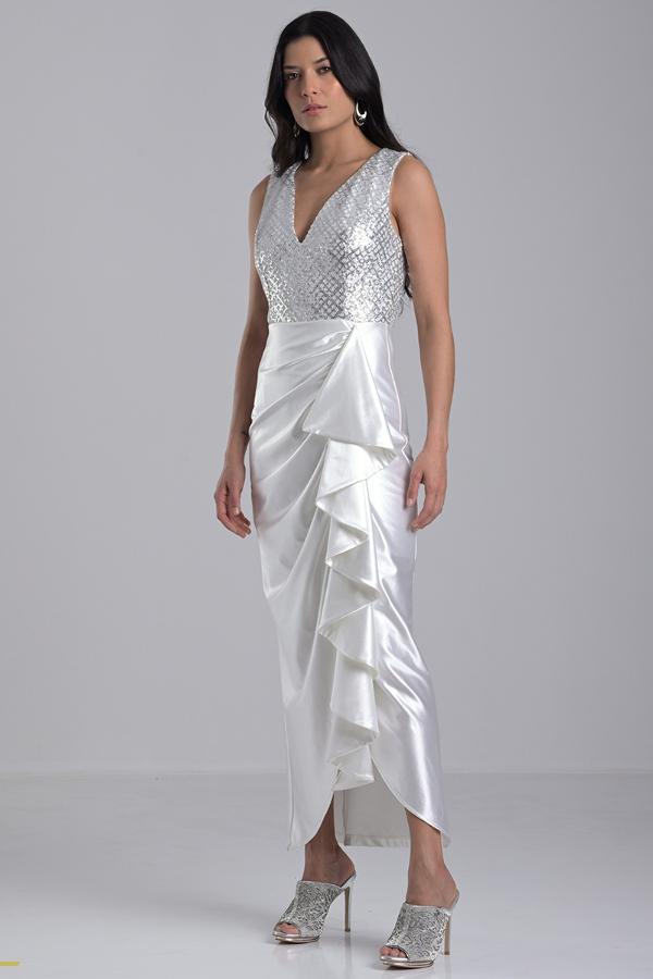 LUXURY MESH OVERLAY DRESS