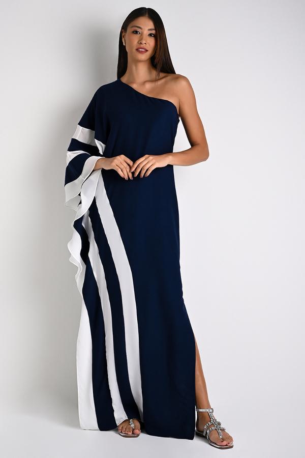 ASYMMETRICAL FLUID DRESS