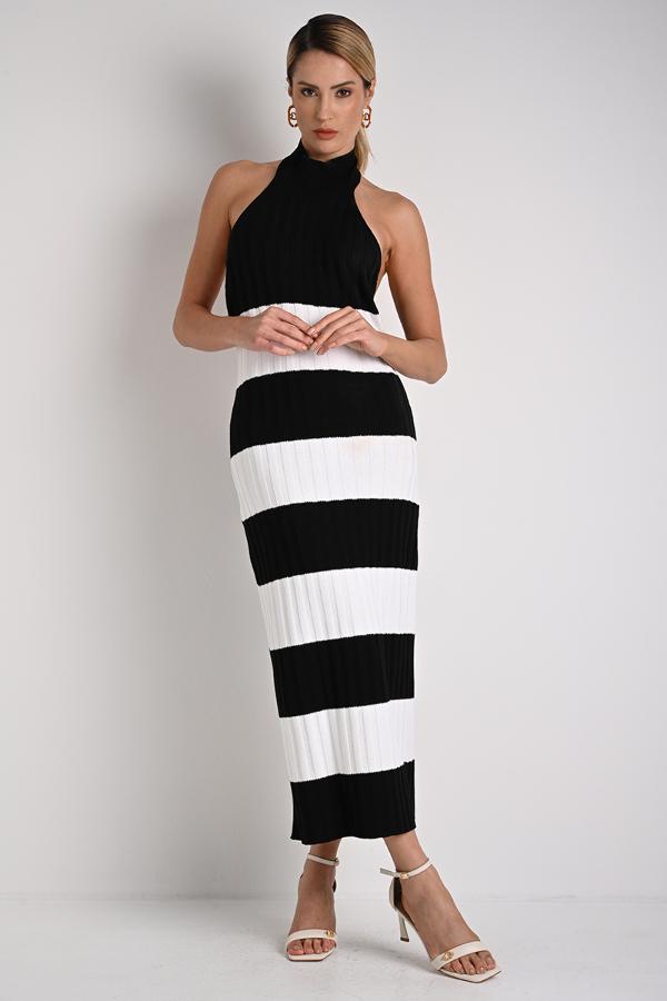 LONG STRIPPED DRESS