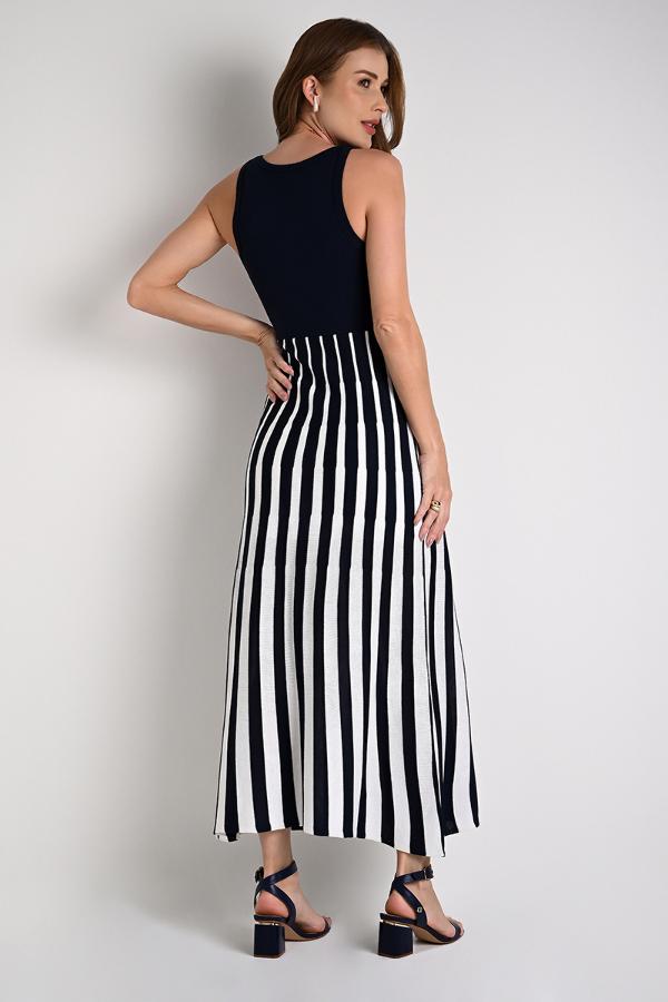 BICOLOR PLEATED DRESS