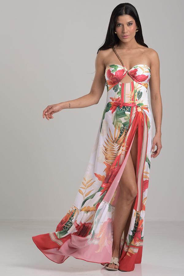 BEACH COVER-UP WITH RING DETAIL SKIRT